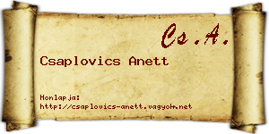 Csaplovics Anett névjegykártya