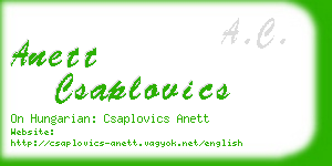 anett csaplovics business card